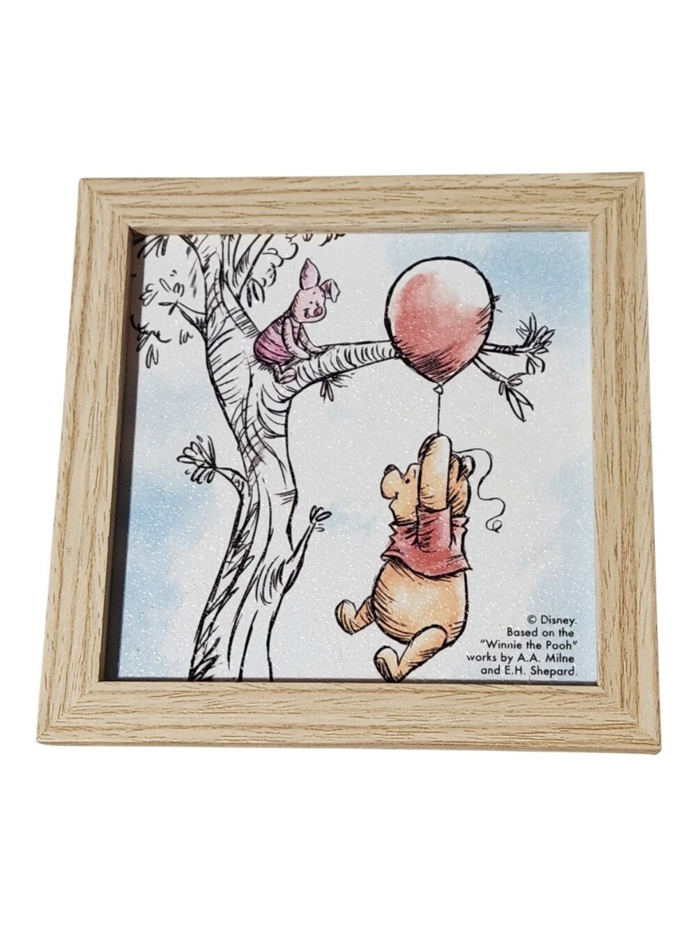 Winnie the Pooh 6x6 Framed Wood Wall Sign Plaque Disney 2023 Baby Nursery